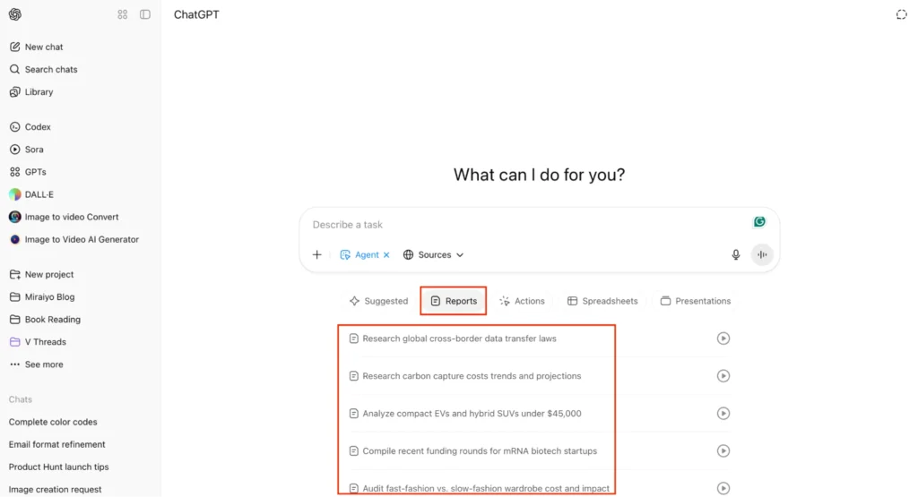 Best AI Agent: Reports from ChatGPT Agent Mode